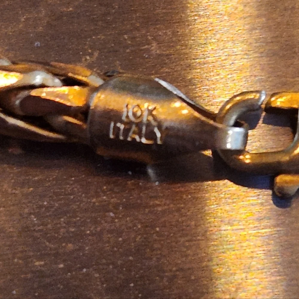 Solid 10K Gold Italian Chain Bracelet – 4g – Clasp Stamped 417 – Vintage